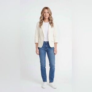 Mexx Cosmopolitan Stylish Crisp White Summer or Office Blazer-1 Button Styling -